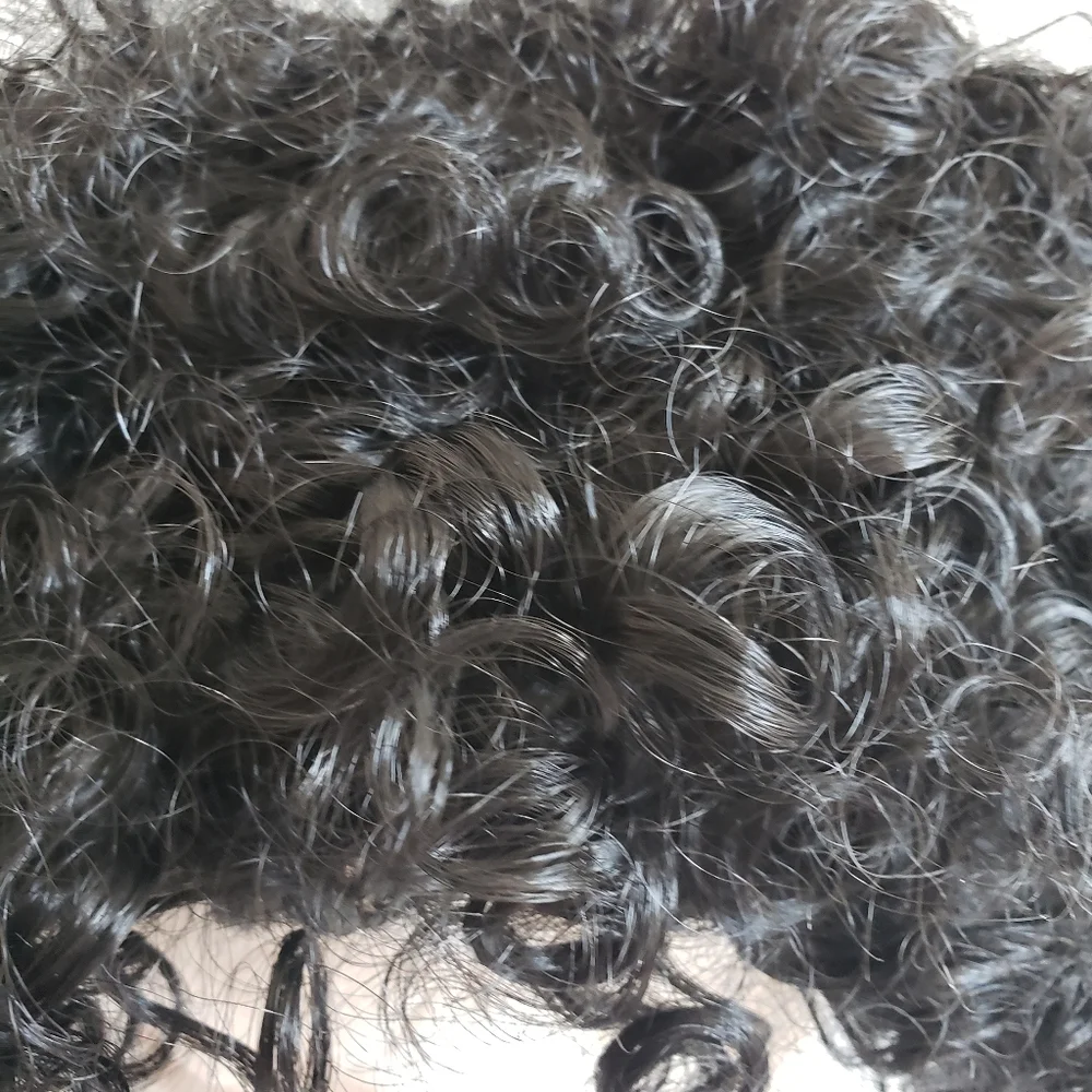 NWT Black Curly Wig Disco Afro Costume One Size Halloween